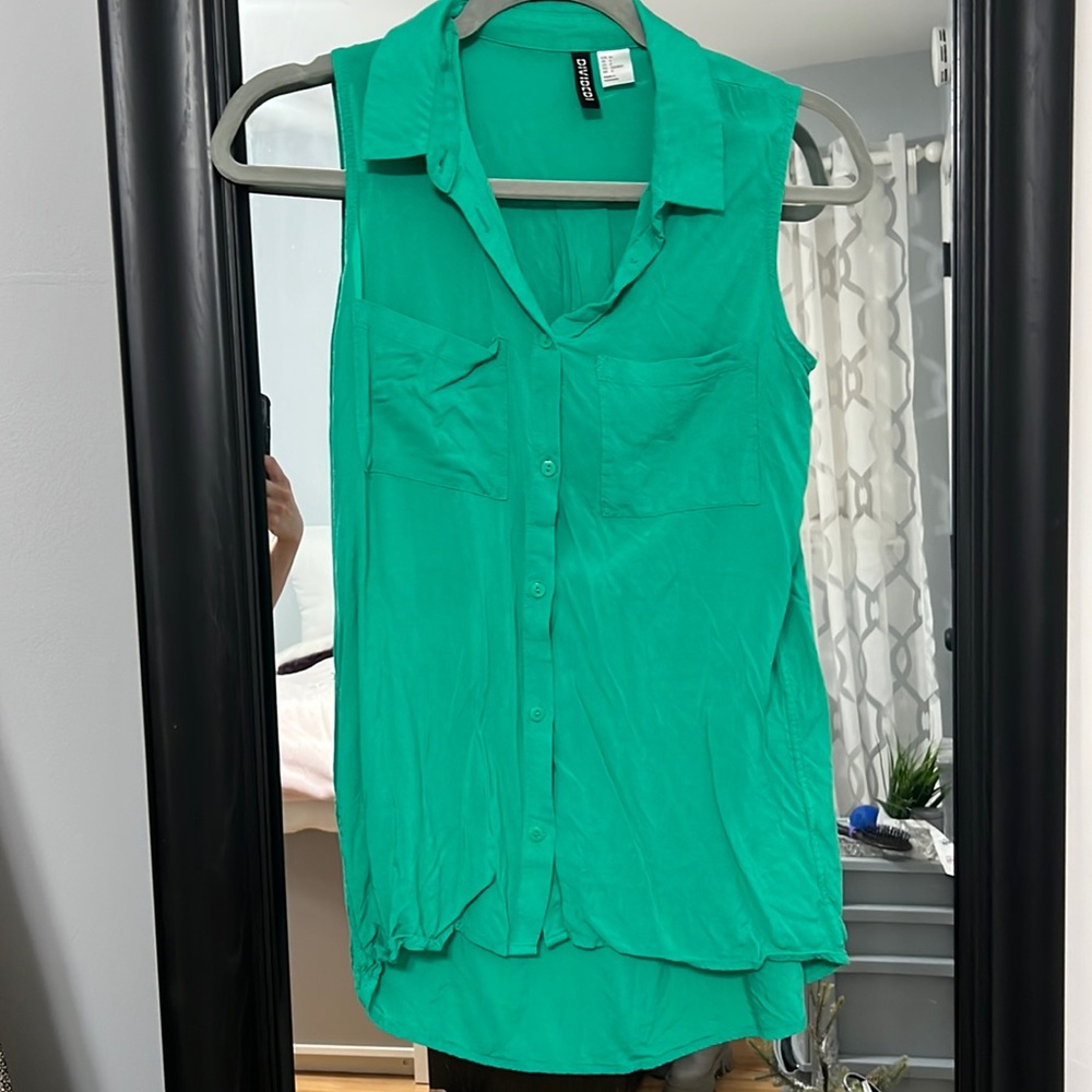 Green Buttoned Blouse
